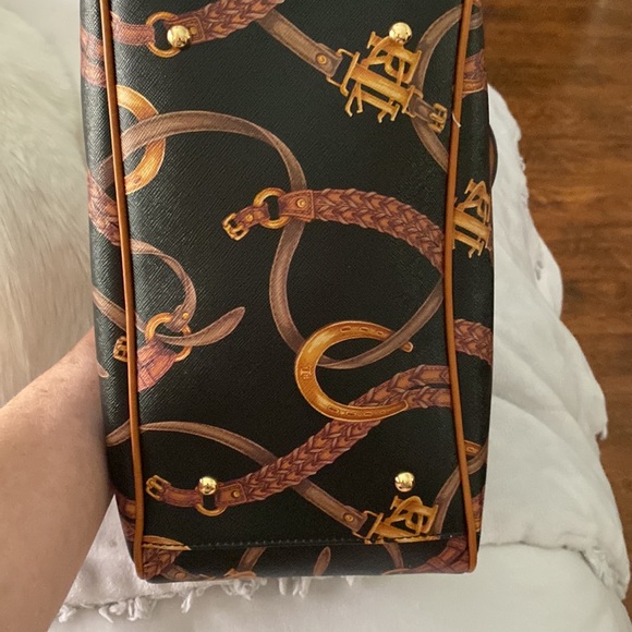 Lauren Ralph Lauren Caldwell Equestrian Print Crossbody Bag  NWOT Ralph Lauren Caldwell Belting Barrel Satchel